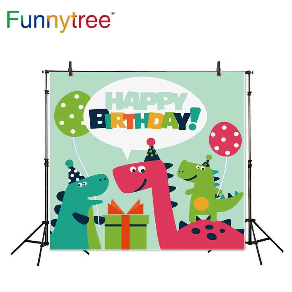 

Funnytree background for photo studio Dinosaur party birthday cartoon party gift for children backdrop photocall photobooth