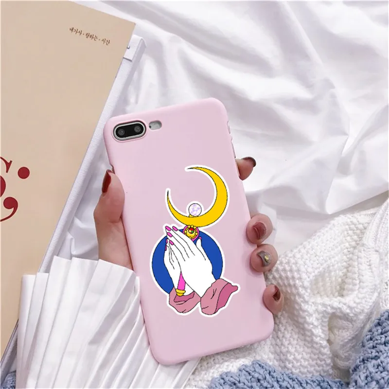 TPU Роза аниме японское Сейлор Мун каваи Кот Caso de Telefone Para o iphone 6 Puls S 7 8 Puls X Casos Macio Voltar Capa Funda Coque - Цвет: TPU