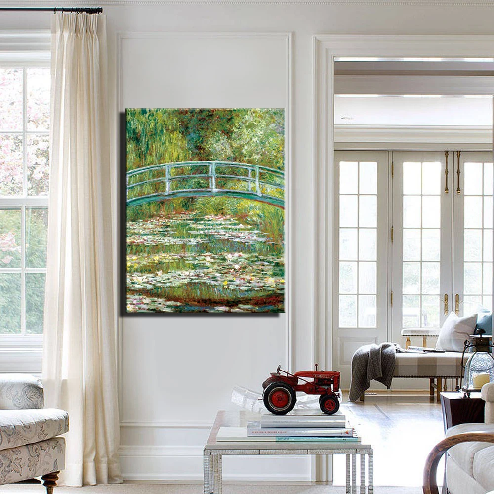 Monet водяная Лилия пруд Масляные картины печать на холсте для гостиной настенные