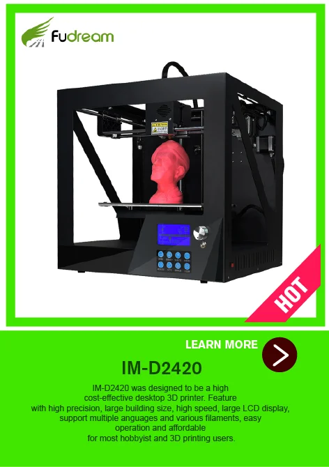 Хорошая цена Fudream IM-D2420 3d принтер размер печати 240x200x200 мм настольный Impressora 3D для подарка, части 3-D принтера