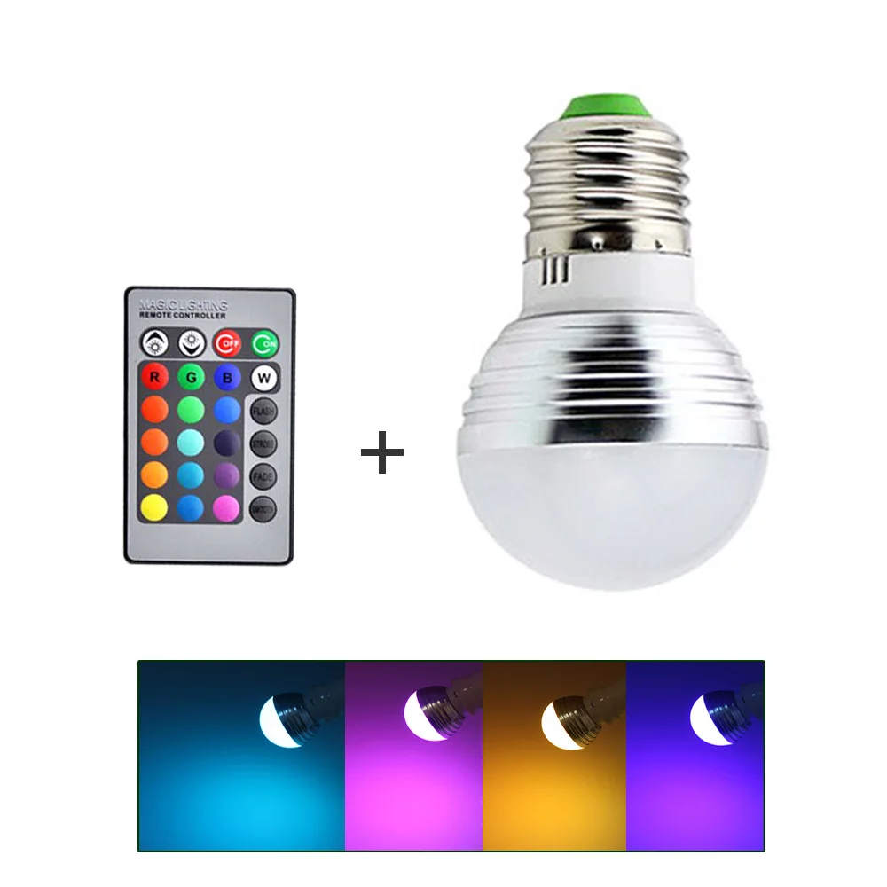 Светодиодная лампа E14/E27/B22 RGB лампы AC110V 220V LED Волшебный светильник праздничное