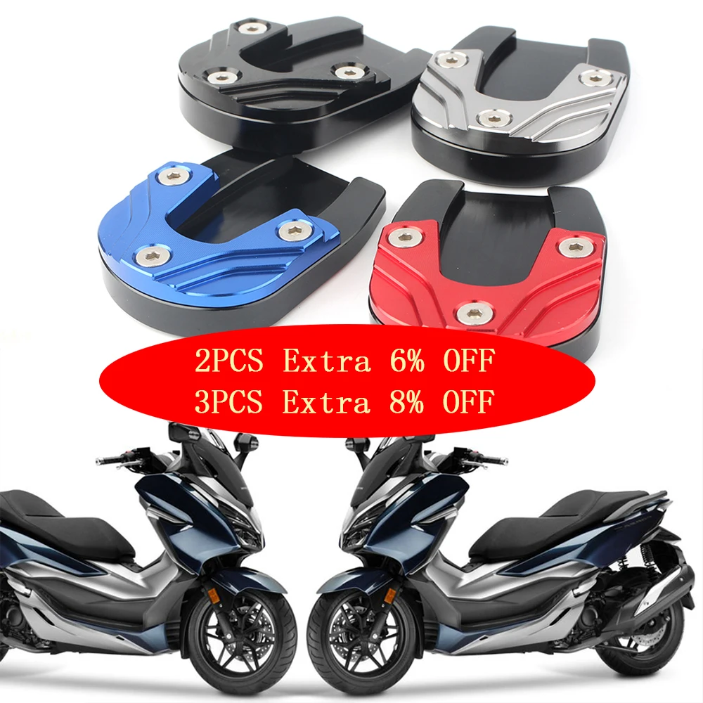 Для HONDA Forza 300 Kickstand Сторона Стенд удлинитель Pad ЧПУ Запчасти для мотоцикла алюминиевые