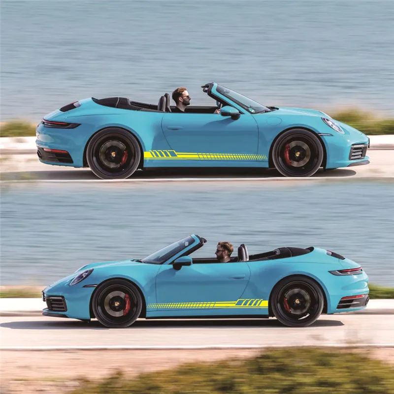 

2pcs 190*11.5cm Stripe Totem Car Sticker Car Body Racing Side Door Long Stripe Stickers Auto Vinyl Decal Door Side Long Stripe