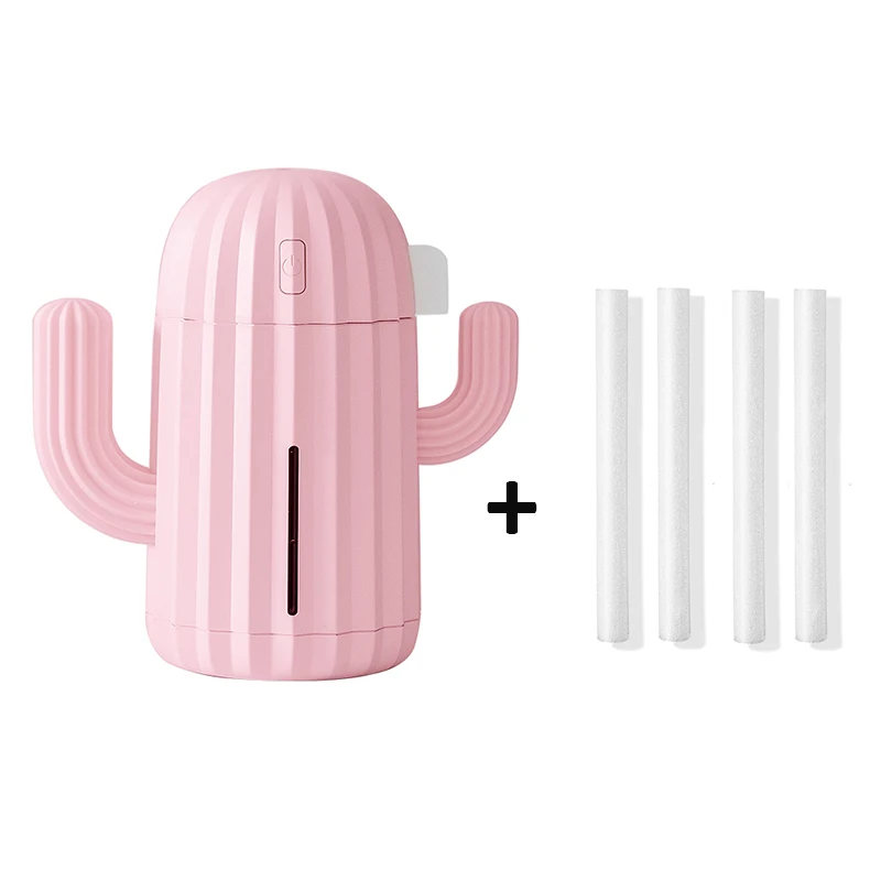 Pink-4 filter 340 мл увлажнитель воздуха С КАКТУСОМ Перезаряжаемый USB Ароматический диффузор эфирного масла с теплым светильник очиститель воздуха С КАКТУСОМ - Цвет: Pink-4 filter