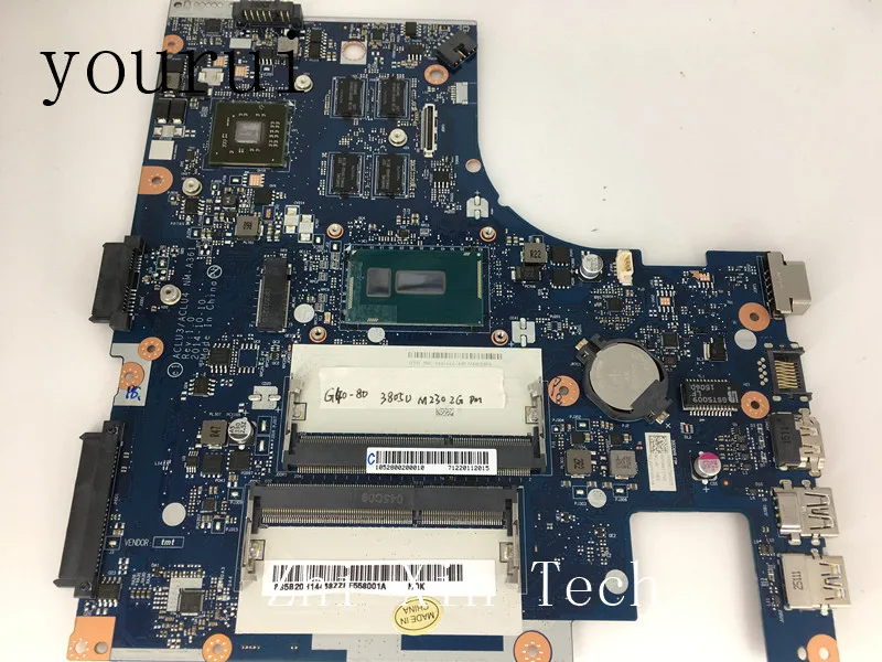 Yourui-placa-mãe Aclu3 Aclu4 Drive para Notebook Lenovo Wireless 3805u Cpu 2gb Funcionamento Adequado Placa-mãe para notebook