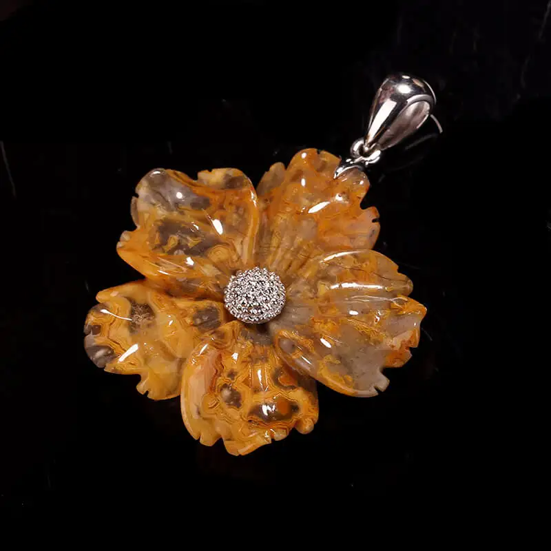 Натуральный драгоценный камень сногсшибательный кружевной Агат ручной работы