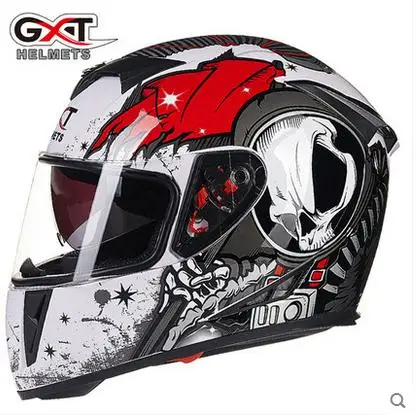 4 Настоящий мотоциклетный шлем GXT, зимний теплый двойной козырек, шлем Casco, мотоциклетный шлем, мотоциклетные шлемы - Цвет: 4