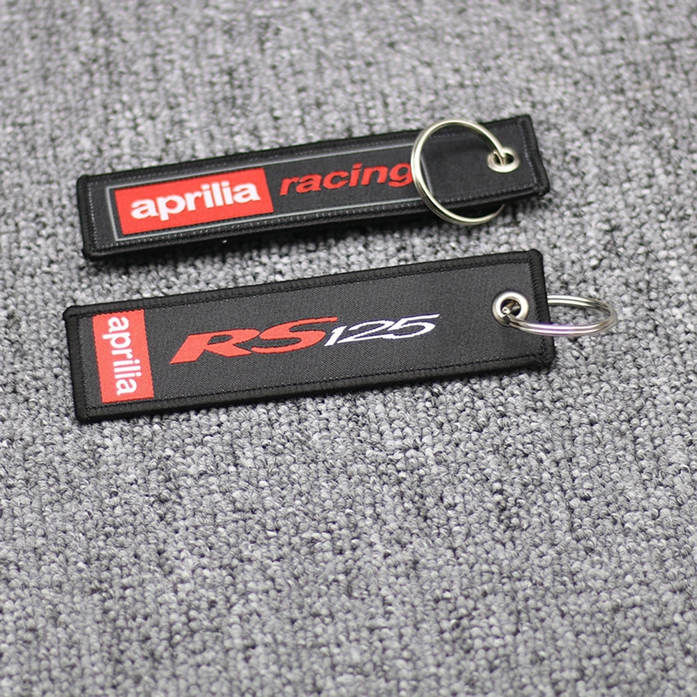

Embroidery Key Holder Chain Collection Keychain For Aprilia Racing RS125 RS 125 Motorcycle Embroidered Keyring