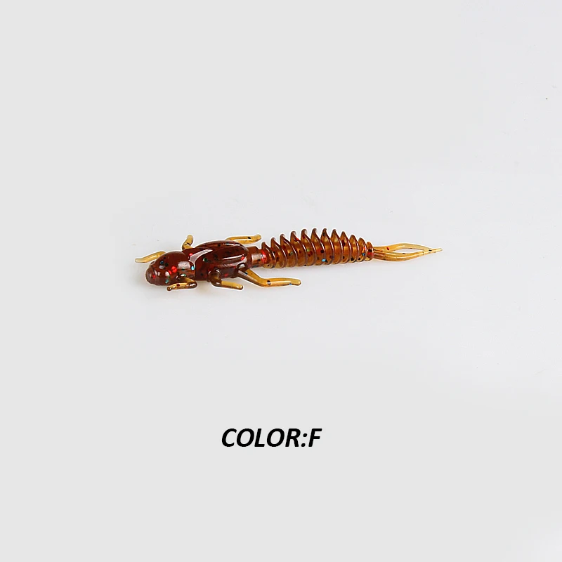 2019New Reach Soft Lures Soft Plastic Lures Larva 6cm/5cm Floating Freshwater Swimbaits Silicone Soft Bait Worm For Fishing - Цвет: F