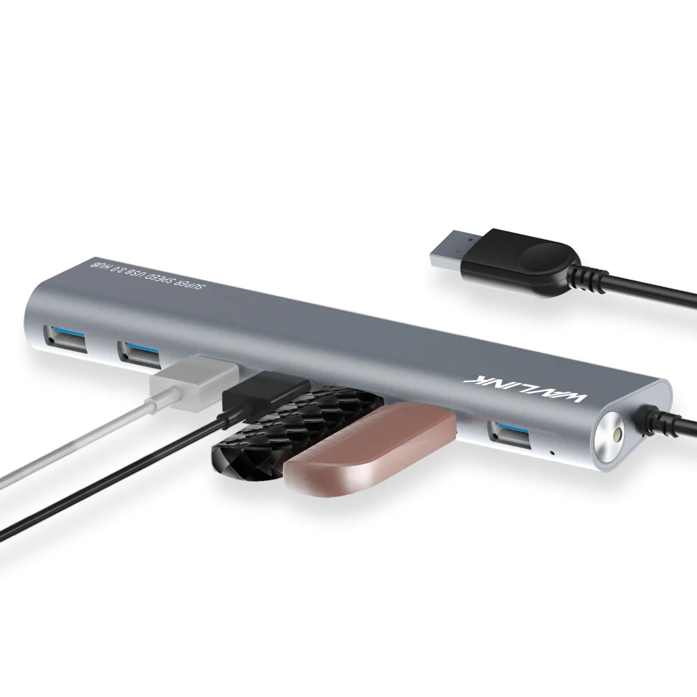 7 портов высокоскоростной 5 Гбит/с usb-хаб 3,0 с 5 В/4 а адаптер питания внешний алюминиевый Портативный USB разветвитель концентратор для компьютера планшета