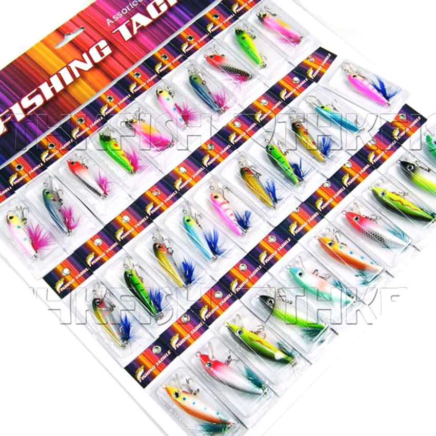 60 шт. разнообразные рыболовные приманки металлические воблеры с пером блесны