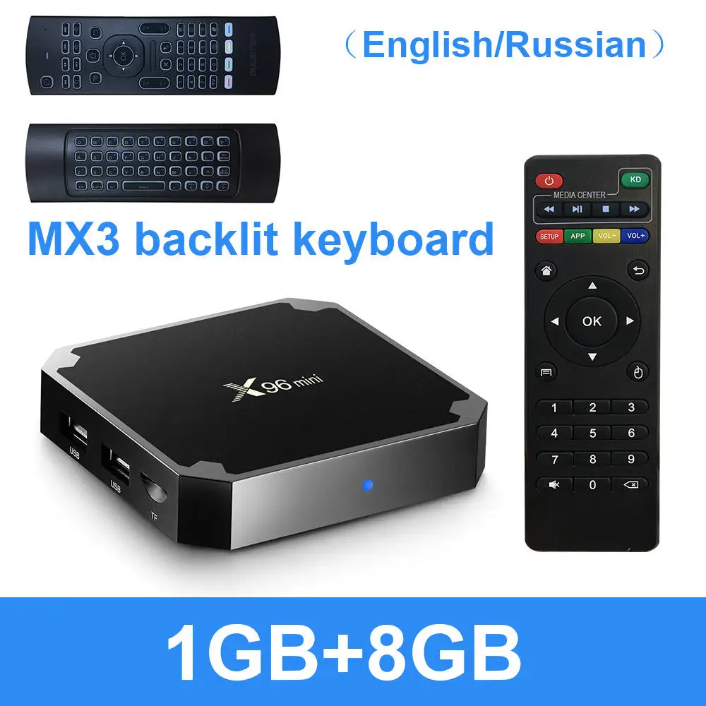 1GB8GBMX3 X96 Мини ТВ приставка Android 7,1 2 Гб 16 Гб четырехъядерный процессор Amlogic S905W поддержка 4K 2,4 ГГц медиаплеер wifi смарт-приставка 1G 8G - Цвет: 1GB8GBMX3