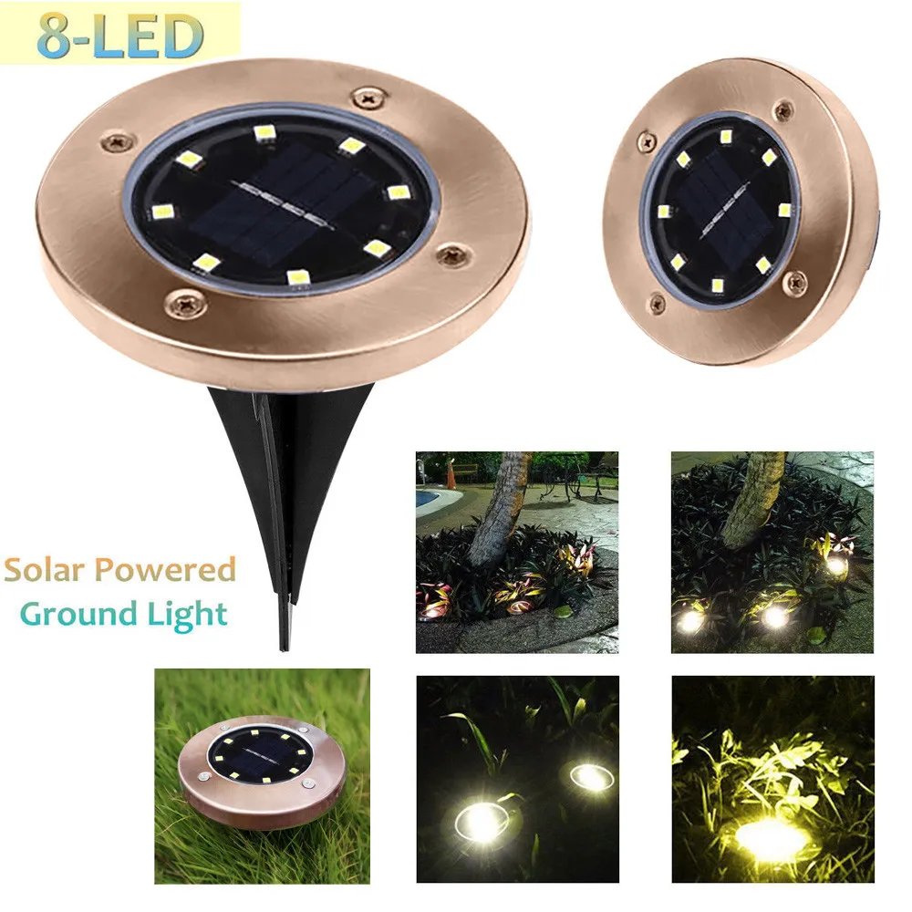 Новый модернизированный 8 led Солнечный свет Мощность похороненные лампы под