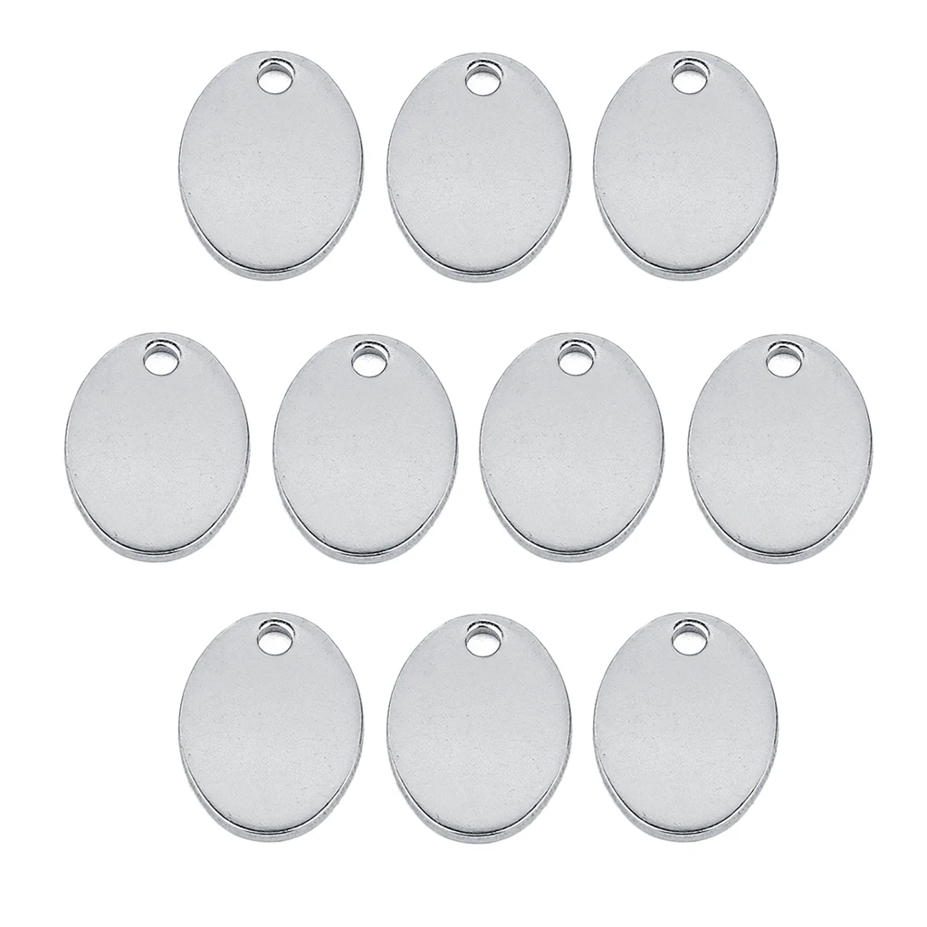 10 Pieces Metal Flat Oval Circle Blank Coin Stamping Charms Tag Pendants | Украшения и аксессуары