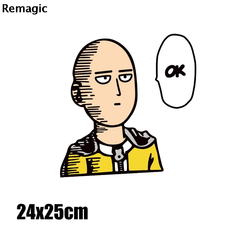 

ONE PUNCH MAN Patch Iron on Heat Transfer Printing Patches Stickers for Clothes DIY Appliques Washable A-level Thermal Patches
