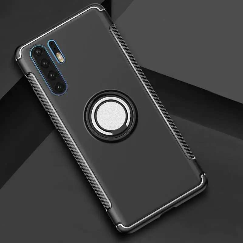 Black Чехол для huawei P30 20 10 Pro Lite Коврики 20 10 Nova 4 Y9 чехол Крышка для смартфона Honor 8X фотоаппаратов моментальной печати 7S 6X V20 360 магнит металлический чехол с магнитным креплением - Цвет: Black