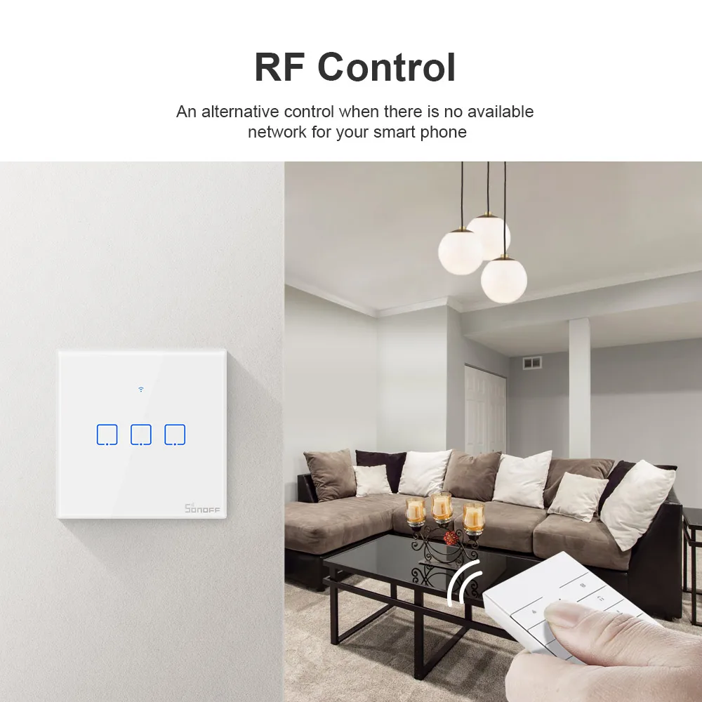 Беспроводной настенный сенсорный выключатель SONOFF новый T1UK wi fi таймер 1/2/3