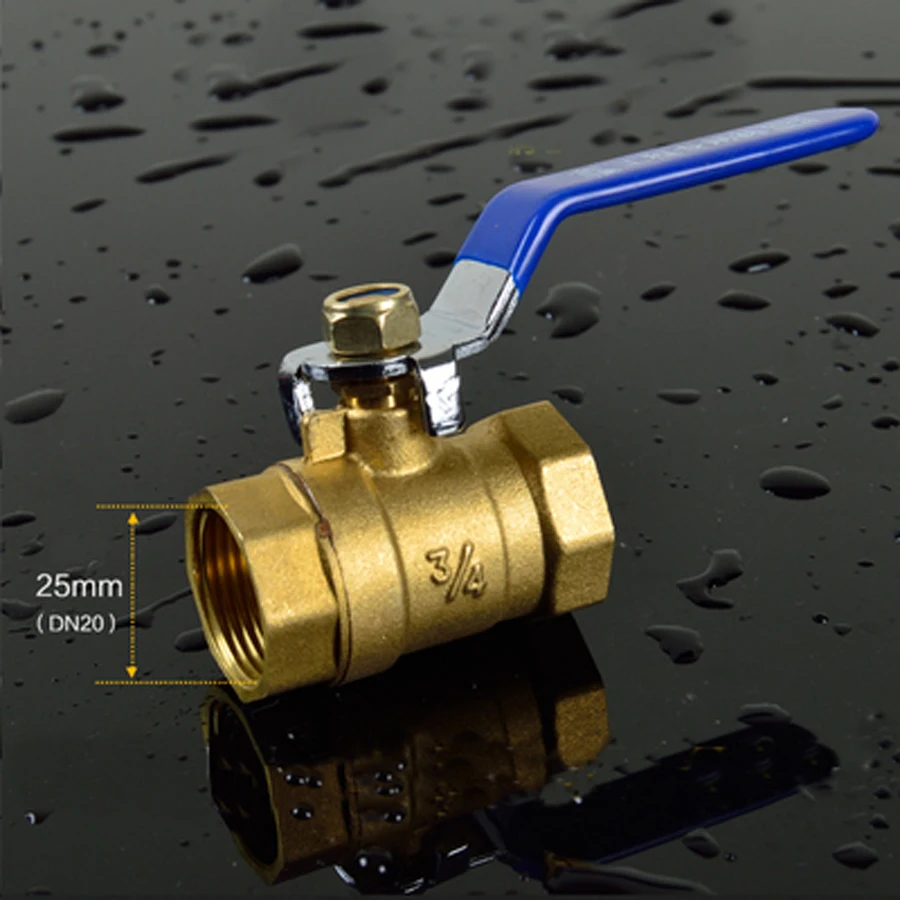 

DN20 G 3/4" BSP Female Ball Valve Pipe Fitting Brass Length 53.4mm