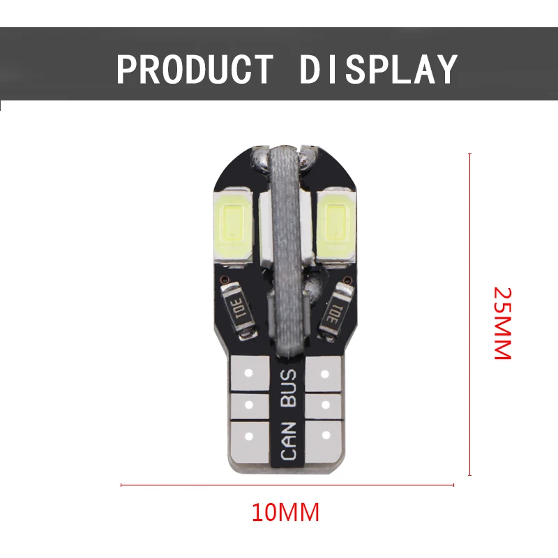 1 шт. Автомобильный светодиодный T10 8SMD 2825 W5W 5630 5730 светильник для автомобиля Canbus NO