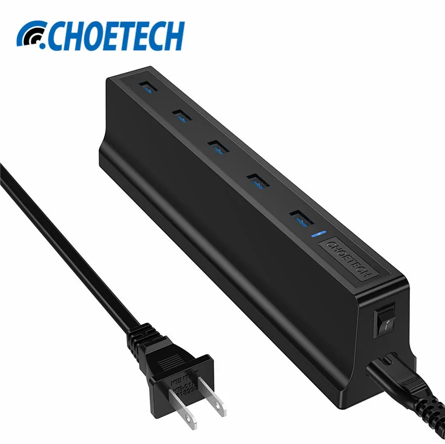 90 Вт QC 3.0 Fast Station Desktop Charge 5 портовый USB Зарядное Устройство Зарядка для Док Адаптер