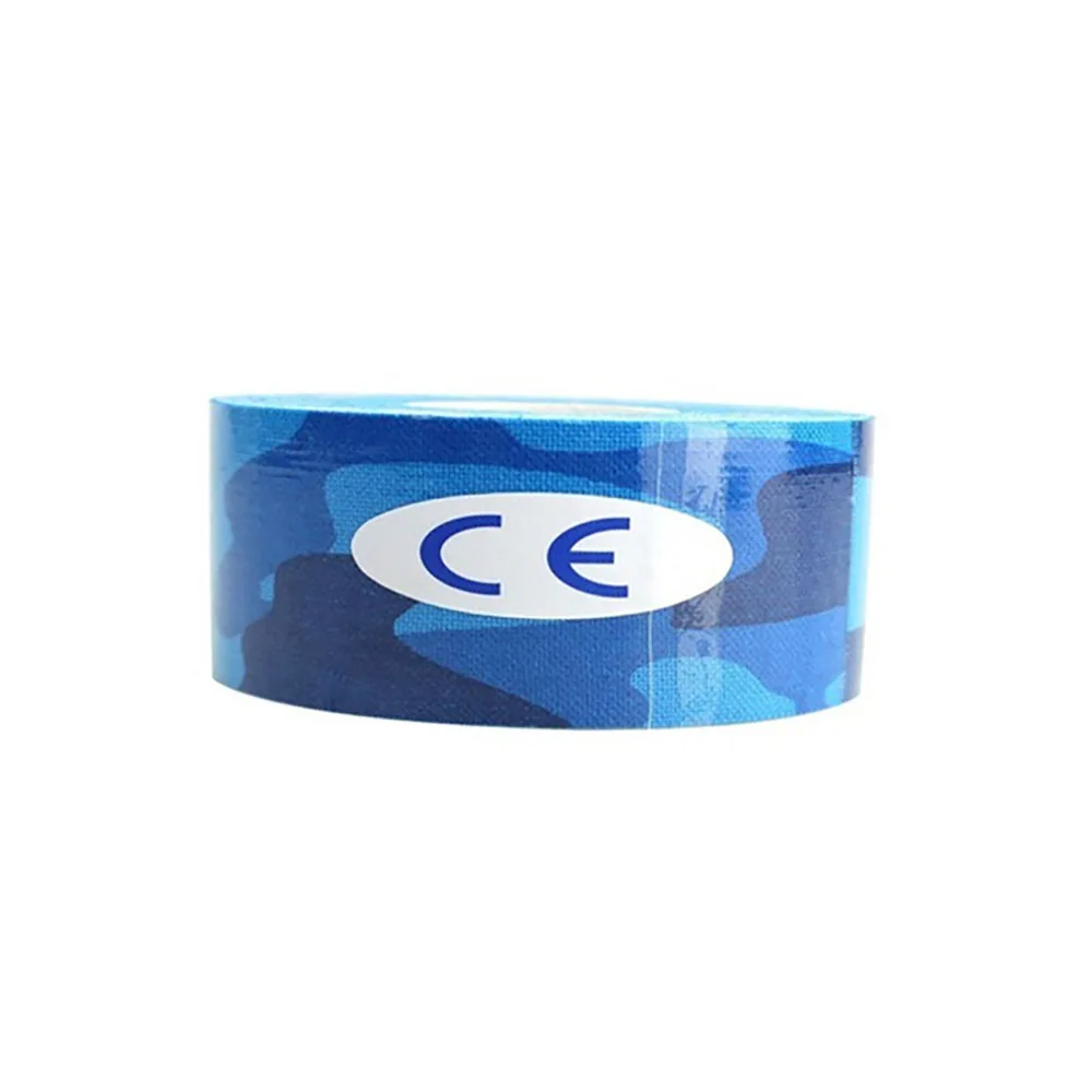 blue Camouflage 2,5 см* 5 м эластичная хлопковая кинезиологическая лента, клейкая повязка для мышц, забота о физиотерапии, лечение травм, поддержка кинезиологической ленты - Цвет: blue Camouflage