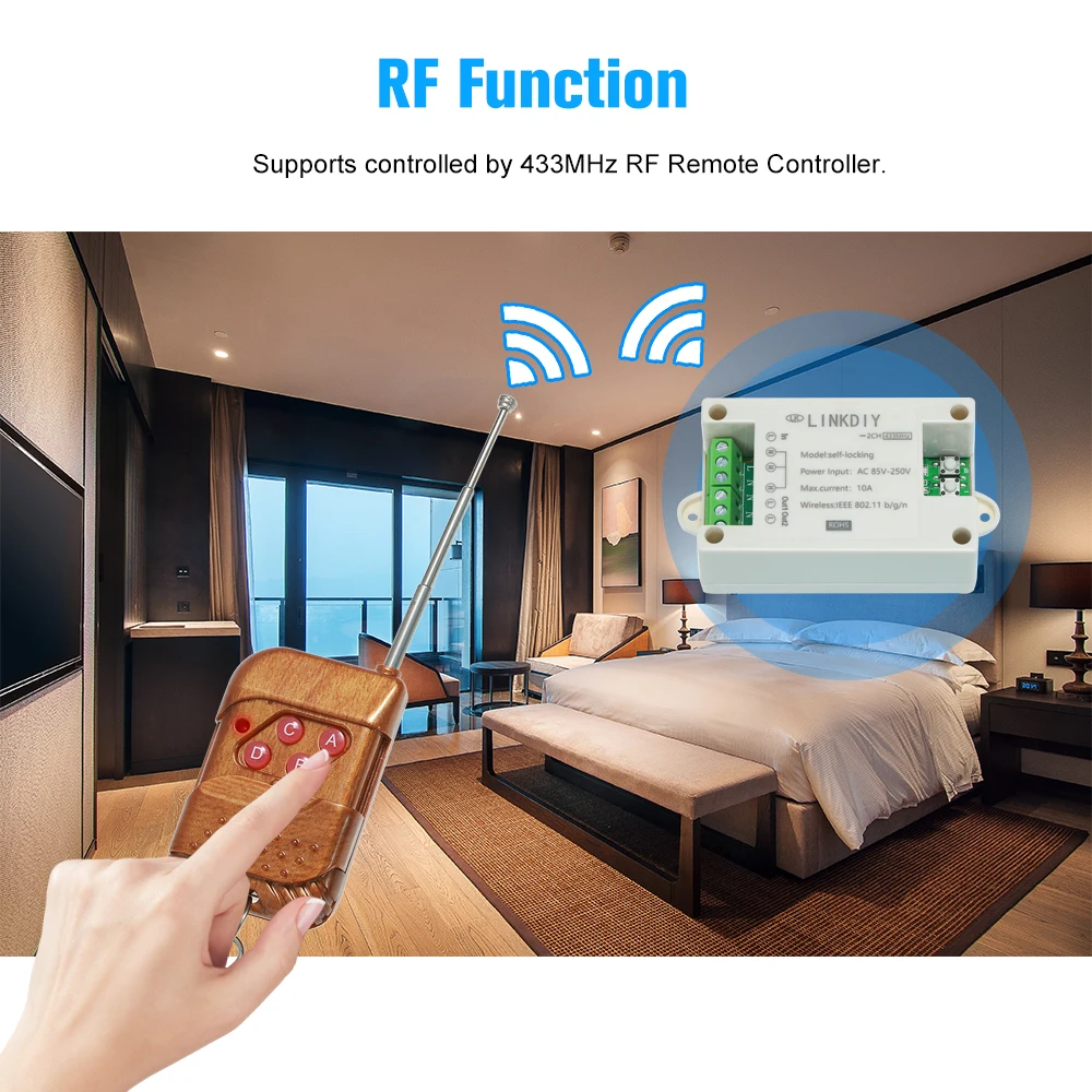 EWeLink 433 МГц умный Wifi переключатель беспроводной пульт дистанционного управления