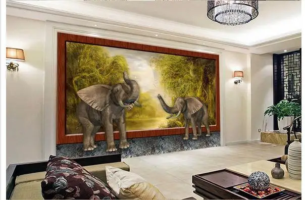 3d обои на заказ стиль 3 d лес Слоны фон обои|background fish|wallpaper white backgroundwallpaper bathroom |
