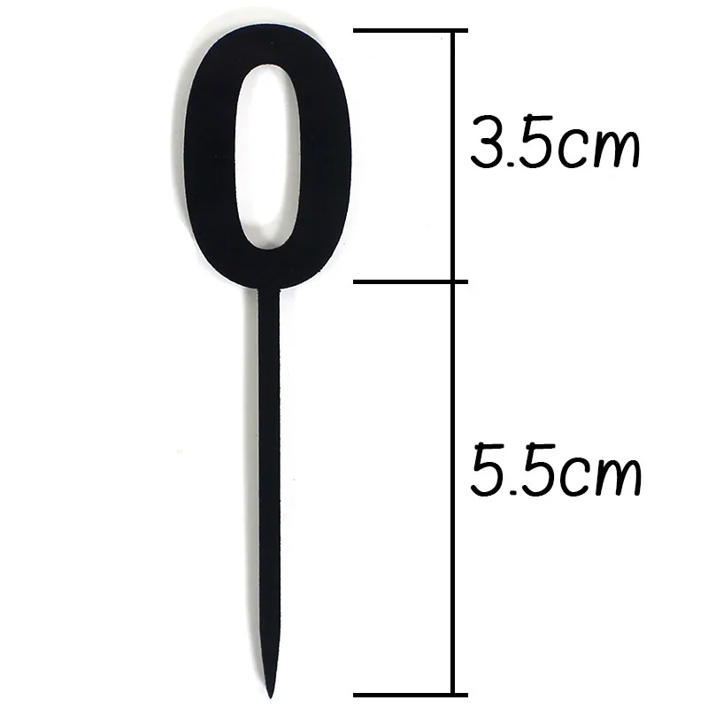 

10PCS/lot 0-9 black acrylic number cupcake topper for wedding and birthday party decoration age cake topper