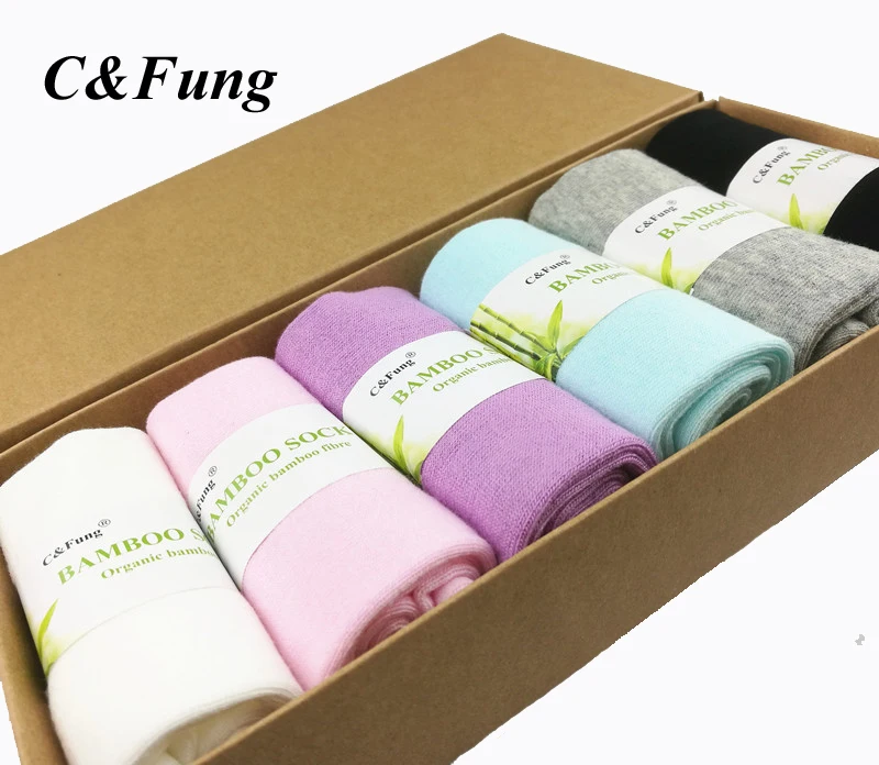 Носки C & Fung женские из бамбука комплект 6 пар конфетных цветов подарочная