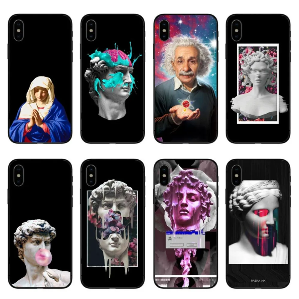 Давид Bless Virgin Mary Эйнштейн чехол для телефона с рисунком iPhone 5 5S SE 6 6S 7 8 Plus X Жесткий
