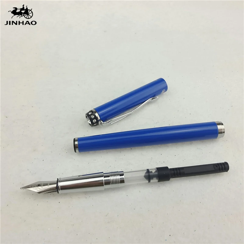 1 шт./лот Jinhao 301 авторучка синий ручка с серебряной клипсой jinhao канцелярские
