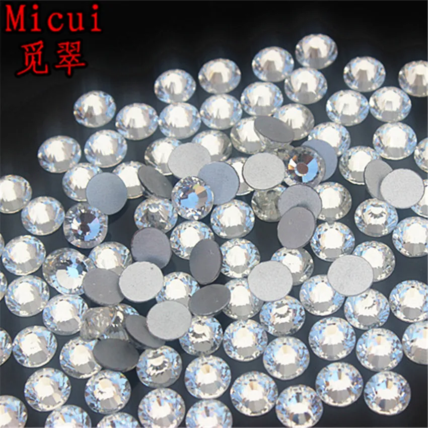 Micui SS3-SS40 Clear Rhinestones Glass Crystal Flat Back Round Nail Art Stones Non Hotfix Strass Crystals for DIY MC993 | Дом и сад