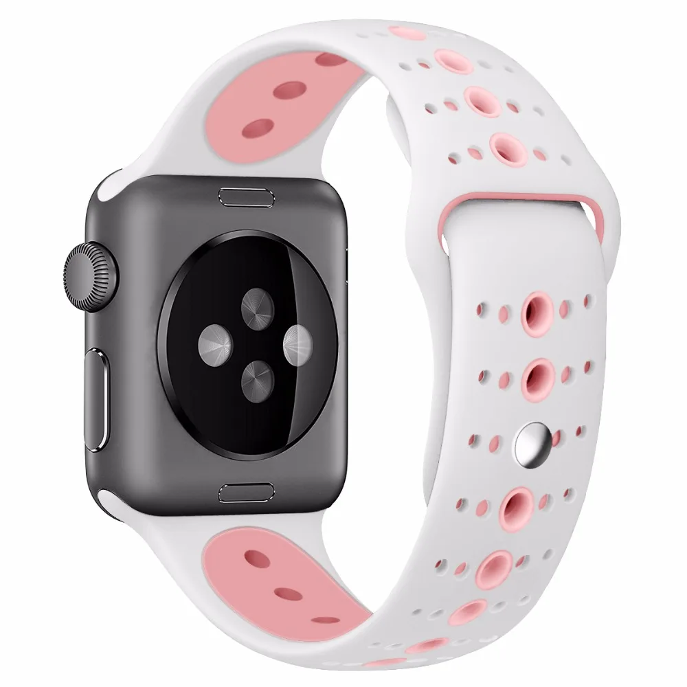 Ремешки для Apple Watch 38/40 мм 42/44 мягкий силиконовый сменный Браслет iWatch Series