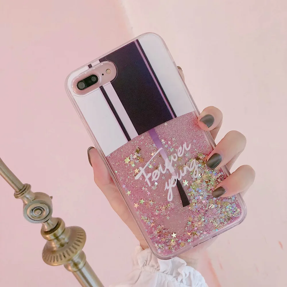 Чехол с эмалью для ногтей, динамический Жидкий чехол для iPhone X, 3D Блестящий Мягкий силиконовый чехол из ТПУ для iPhone 6, 6 S, 7, 8 Plus, для 10 Iphone X