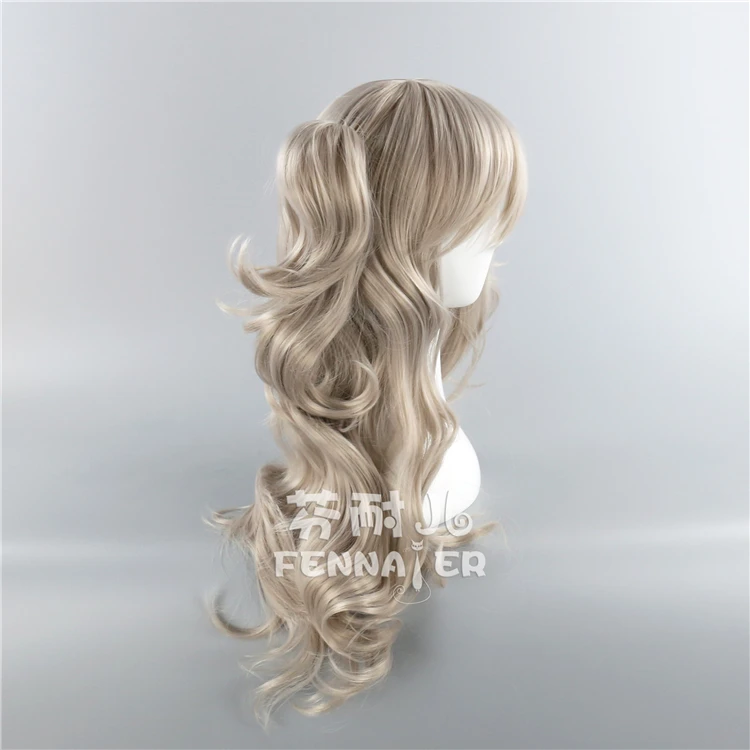 Серые длинные волнистые синтетические волосы для косплея из аниме Шарлотта Тори