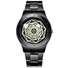 Geek часы Для мужчин минималистский Автоматическая Поворотная циферблат Кварцевые часы творческий набор мужской Сталь наручные часы Relogio Masculino