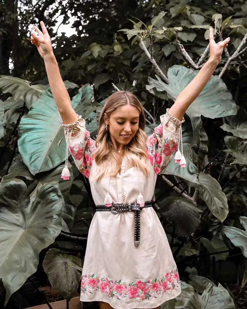 Boho Inspird вышивка цветами блуза с длинным рукавом фонариком v образным вырезом