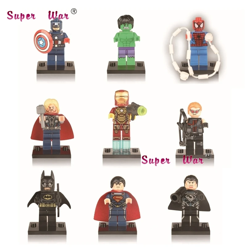 10Set-XH001-009 10 комплектов комиксов Marvel серии 10 Мстители Тор Железный человек Человек-паук Халк Веном блоки игрушки модель кирпича детей - Цвет: 10Set-XH001-009