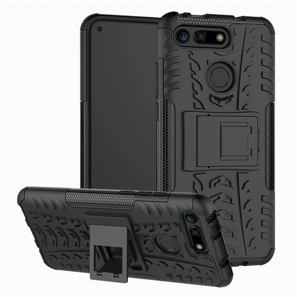 For Huawei Honor V20 8A 8C 8X Max 10 Lite Nova 4e 3i Case Hard Plastic Soft Silicone Hybrid Armor Stand PC + TPU Phone Cover | Мобильные