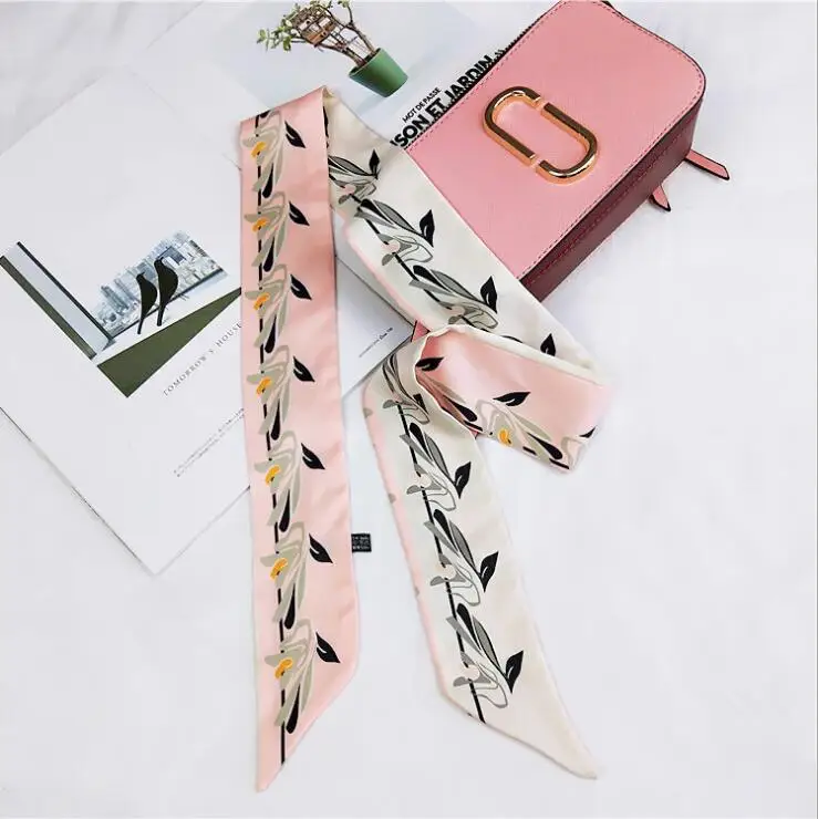 9 Grass Pink Beige Дизайн печать 26 букв тренд Riband сумка ручка шарф Маленькая лента для волос бандеус чокер украшение для девочки головной платок - Цвет: 9 Grass Pink Beige