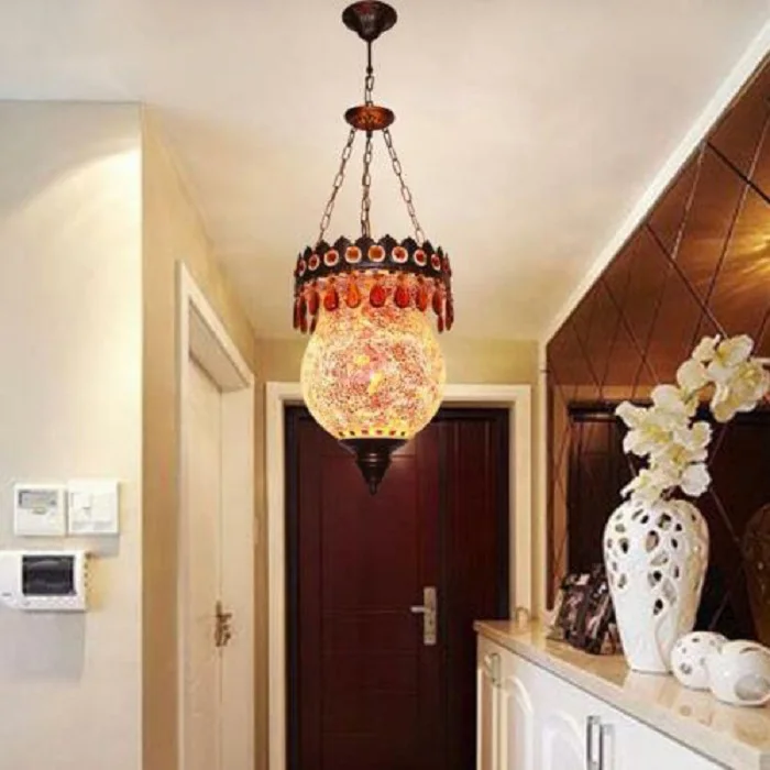 HAIXIANG LED Vintage Bohemia Lamps Turkish Moroccan Lighting Pendant Light Bedroom Hallway Ceiling Lamp AC110-240V | Освещение