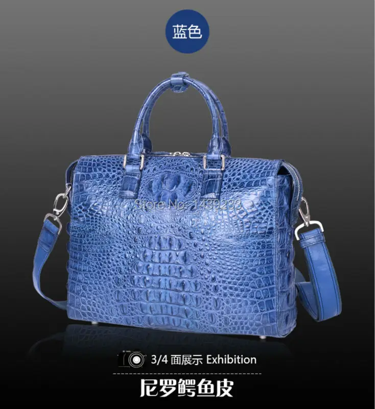 Мужская сумка через плечо из натуральной кожи аллигатора деловая крокодиловой