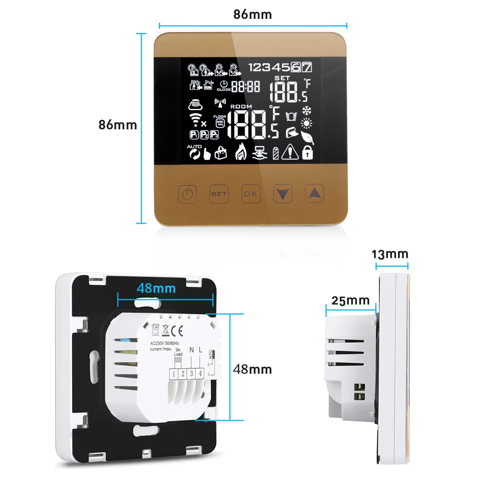 Умный термостат для теплого пола с Wi Fi и голосовым управлением|Приборы измерения