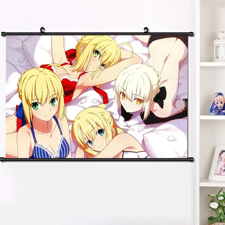 Японская игра Аниме FGO Fate/Экстра Nero сабля прокрутки плакат манга настенные