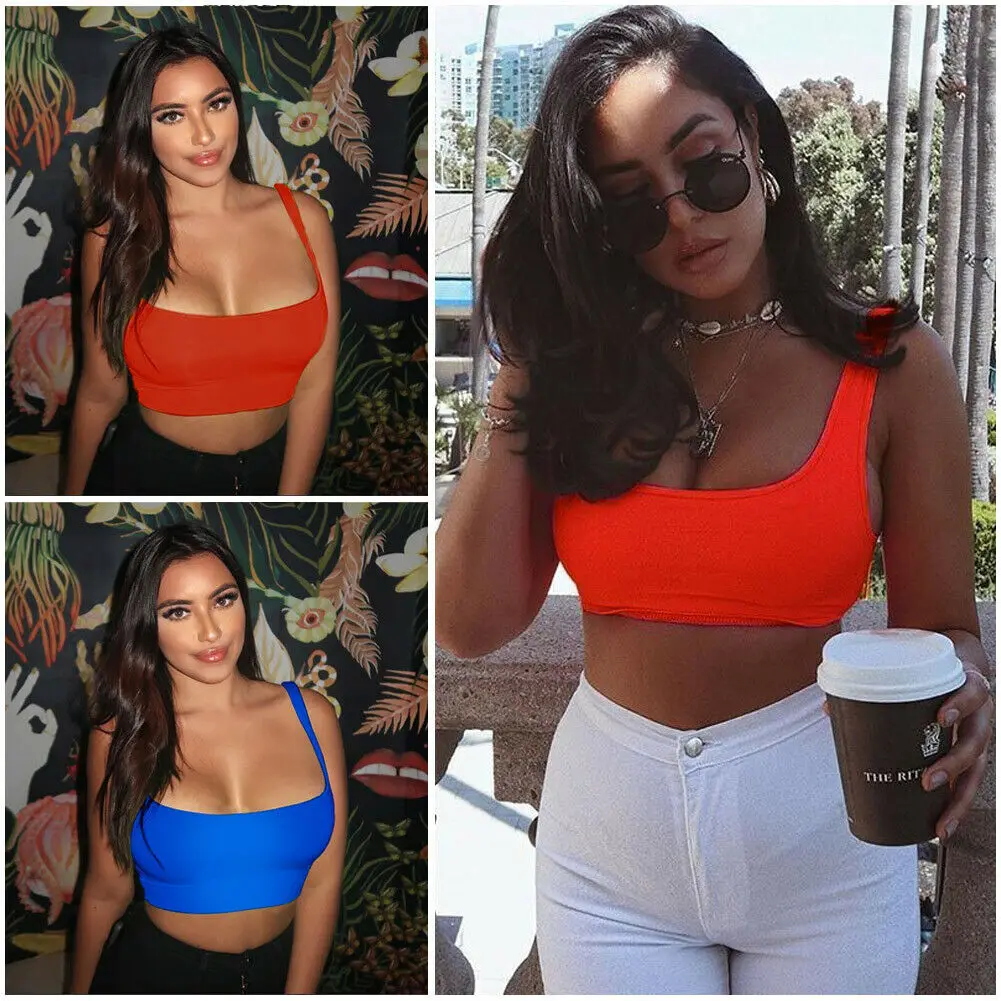 Женский топ без рукавов модные однотонные Короткие топы на лето 2019|Майки| |