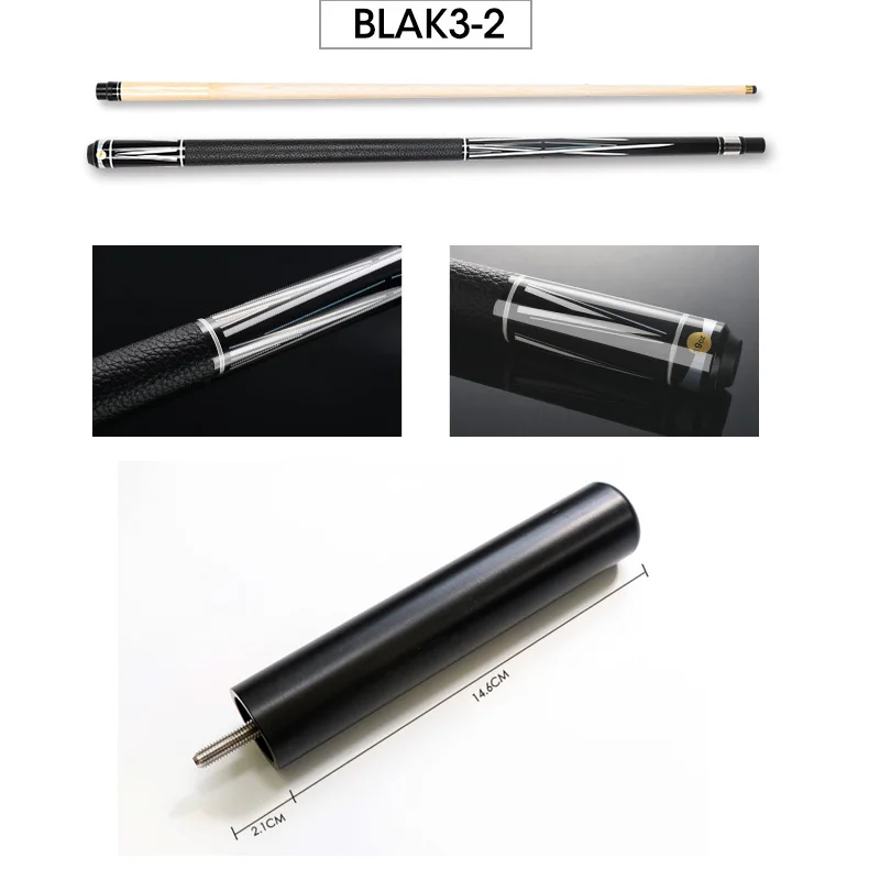 BLAK32 with Black Новое поступление BLAK Бильярд Пул Cues Stick 13 мм 11,5 мм 9,5 мм с расширением черный/серебристый цвета Китай - Цвет: BLAK32 with Black
