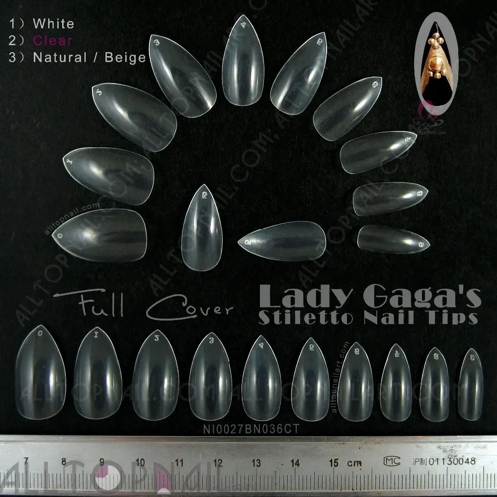 200 комплектов акриловые искусственные накладные ногти на шпильке Леди Гаги с