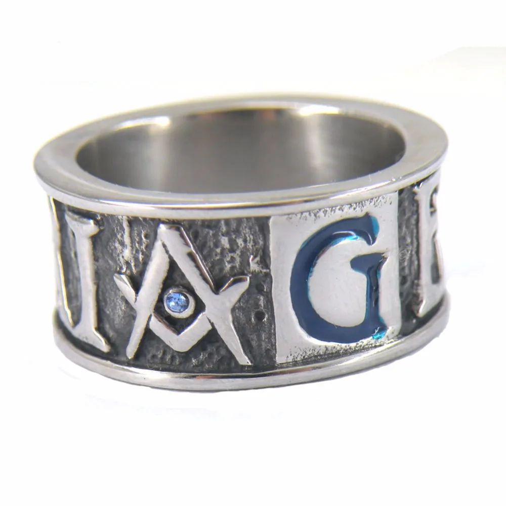 Fanssteel ювелирные изделия из нержавеющей стали freemonsry blue G Geometri master mason masonic Ring