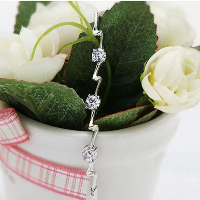 Женский браслет из стерлингового серебра 925 пробы с фианитом | Украшения и