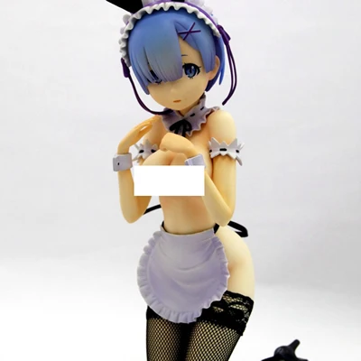 B 1/4 масштаб Re: жизнь в другом мире от Zero Rem Ram Bunny Ver Kneeling Ver Смола голая Коллекция аниме фигурки - Цвет: B
